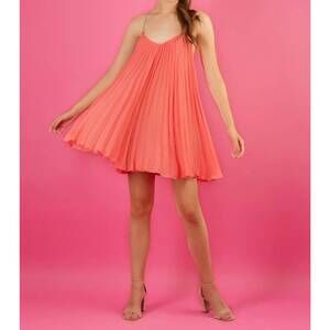 NEW JESSIE LIU summer dress with suede straps in red